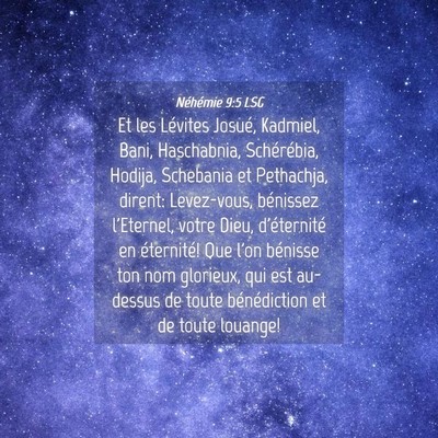 Picture 04 - Néhémie 9:5 LSG - Et les Lévites Josué, Kadmiel, Bani, - Bible Verse Picture