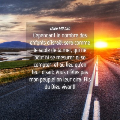 Picture 04 - Osée 1:10 LSG - Cependant le nombre des enfants d'Israël sera - Bible Verse Picture