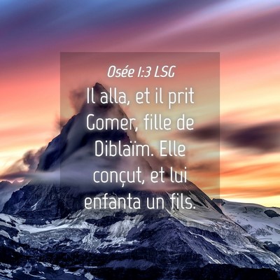 Picture 04 - Osée 1:3 LSG - Il alla, et il prit Gomer, fille de Diblaïm. - Bible Verse Picture
