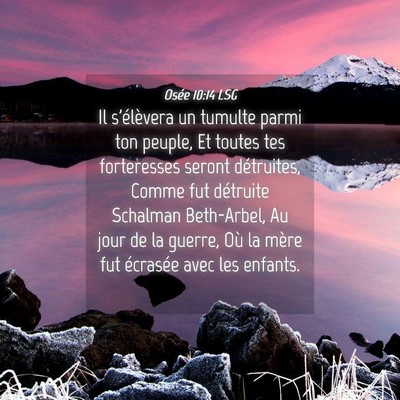 Picture 04 - Osée 10:14 LSG - Il s'élèvera un tumulte parmi ton peuple, Et - Bible Verse Picture