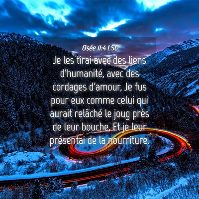 Picture 04 - Osée 11:4 LSG - Je les tirai avec des liens d'humanité, avec des - Bible Verse Picture