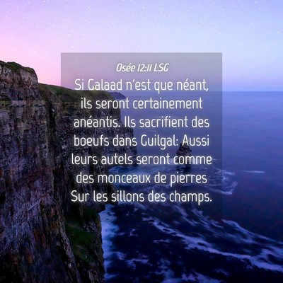 Picture 04 - Osée 12:11 LSG - Si Galaad n'est que néant, ils seront - Bible Verse Picture