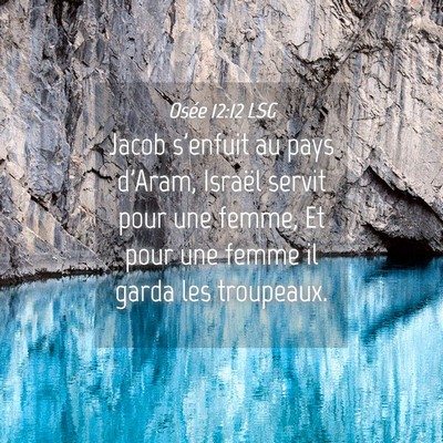 Picture 04 - Osée 12:12 LSG - Jacob s'enfuit au pays d'Aram, Israël servit - Bible Verse Picture