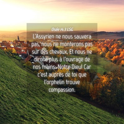 Picture 04 - Osée 14:3 LSG - L'Assyrien ne nous sauvera pas, nous ne monterons - Bible Verse Picture