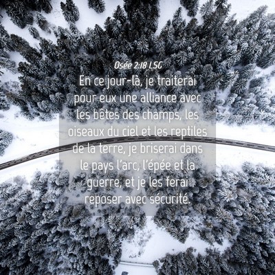 Picture 04 - Osée 2:18 LSG - En ce jour-là, je traiterai pour eux une - Bible Verse Picture