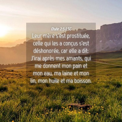 Picture 04 - Osée 2:5 LSG - Leur mère s'est prostituée, celle qui les a - Bible Verse Picture