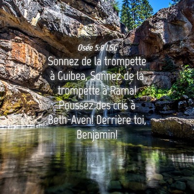 Picture 04 - Osée 5:8 LSG - Sonnez de la trompette à Guibea, Sonnez de la - Bible Verse Picture