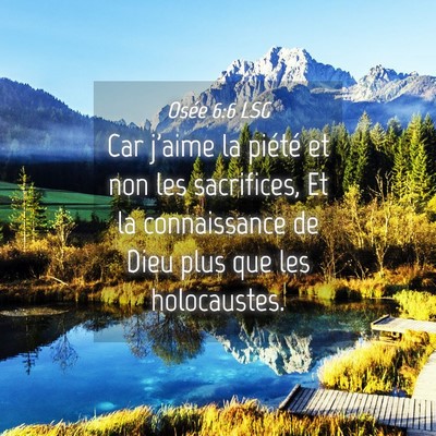Picture 04 - Osée 6:6 LSG - Car j'aime la piété et non les sacrifices, Et - Bible Verse Picture