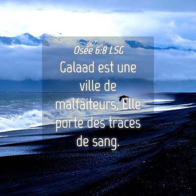 Picture 04 - Osée 6:8 LSG - Galaad est une ville de malfaiteurs, Elle porte - Bible Verse Picture