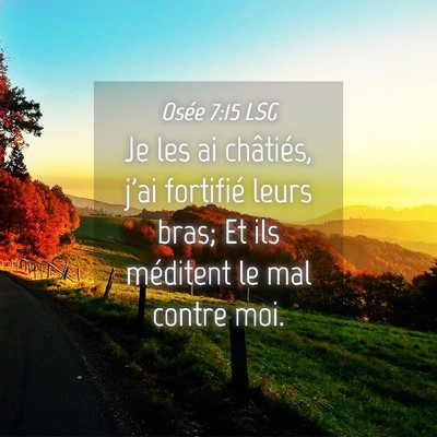 Picture 04 - Osée 7:15 LSG - Je les ai châtiés, j'ai fortifié leurs bras; - Bible Verse Picture