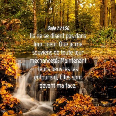 Picture 04 - Osée 7:2 LSG - Ils ne se disent pas dans leur coeur Que je me - Bible Verse Picture