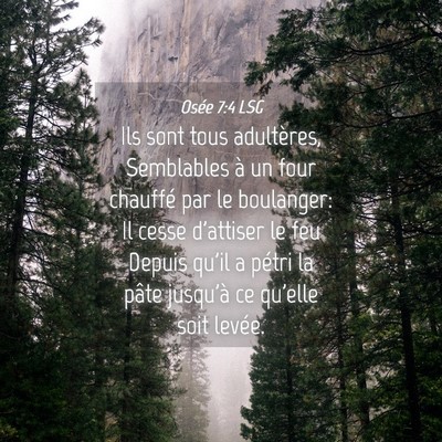Picture 04 - Osée 7:4 LSG - Ils sont tous adultères, Semblables à un four - Bible Verse Picture