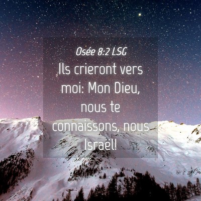Picture 04 - Osée 8:2 LSG - Ils crieront vers moi: Mon Dieu, nous te - Bible Verse Picture
