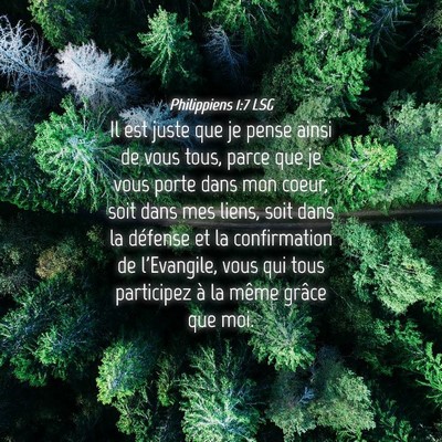 Picture 04 - Philippiens 1:7 LSG - Il est juste que je pense ainsi de vous tous, - Bible Verse Picture