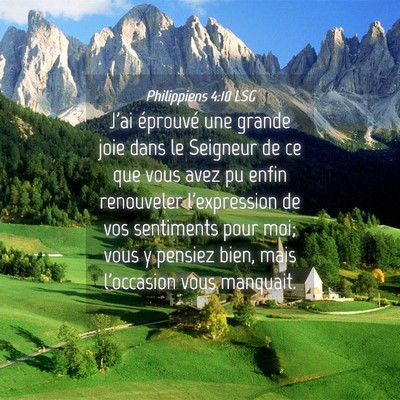 Picture 04 - Philippiens 4:10 LSG - J'ai éprouvé une grande joie dans le Seigneur - Bible Verse Picture