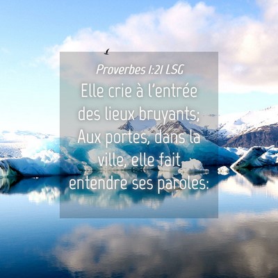 Picture 04 - Proverbes 1:21 LSG - Elle crie à l'entrée des lieux bruyants; Aux - Bible Verse Picture