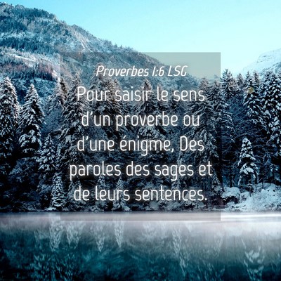 Picture 04 - Proverbes 1:6 LSG - Pour saisir le sens d'un proverbe ou d'une - Bible Verse Picture