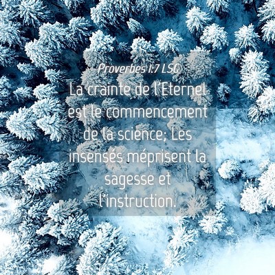 Picture 04 - Proverbes 1:7 LSG - La crainte de l'Eternel est le commencement de la - Bible Verse Picture