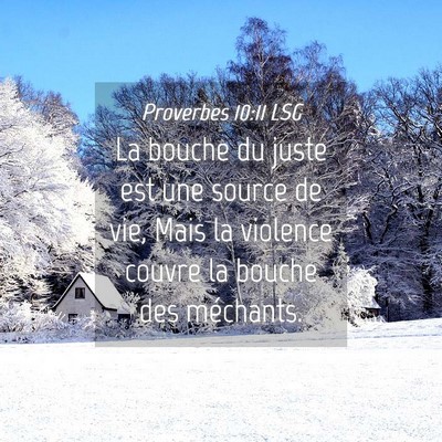 Picture 04 - Proverbes 10:11 LSG - La bouche du juste est une source de vie, Mais la - Bible Verse Picture