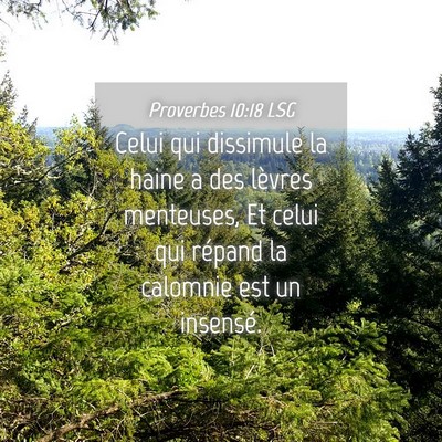Picture 04 - Proverbes 10:18 LSG - Celui qui dissimule la haine a des lèvres - Bible Verse Picture