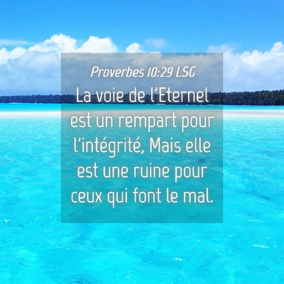 Picture 04 - Proverbes 10:29 LSG - La voie de l'Eternel est un rempart pour - Bible Verse Picture