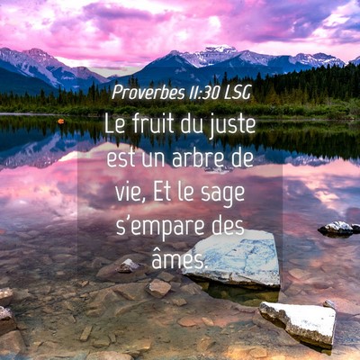 Picture 04 - Proverbes 11:30 LSG - Le fruit du juste est un arbre de vie, Et le sage - Bible Verse Picture