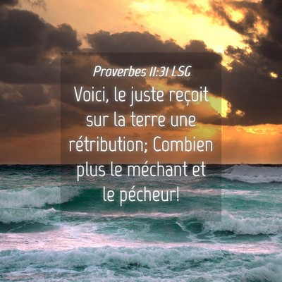 Picture 04 - Proverbes 11:31 LSG - Voici, le juste reçoit sur la terre une - Bible Verse Picture