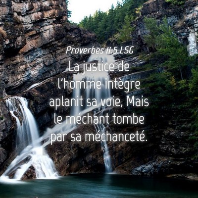 Picture 04 - Proverbes 11:5 LSG - La justice de l'homme intègre aplanit sa voie, - Bible Verse Picture