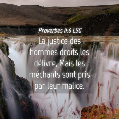 Picture 04 - Proverbes 11:6 LSG - La justice des hommes droits les délivre, Mais - Bible Verse Picture