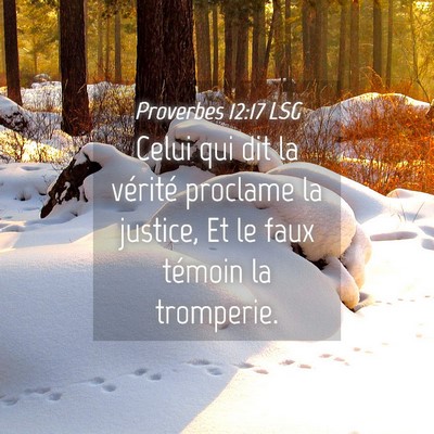 Picture 04 - Proverbes 12:17 LSG - Celui qui dit la vérité proclame la justice, Et - Bible Verse Picture