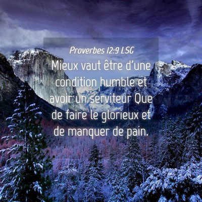 Picture 04 - Proverbes 12:9 LSG - Mieux vaut être d'une condition humble et avoir - Bible Verse Picture