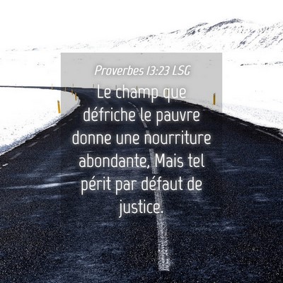 Picture 04 - Proverbes 13:23 LSG - Le champ que défriche le pauvre donne une - Bible Verse Picture