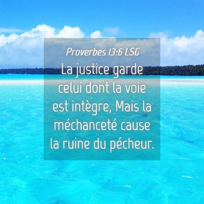 Picture 04 - Proverbes 13:6 LSG - La justice garde celui dont la voie est intègre, - Bible Verse Picture