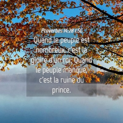 Picture 04 - Proverbes 14:28 LSG - Quand le peuple est nombreux, c'est la gloire - Bible Verse Picture