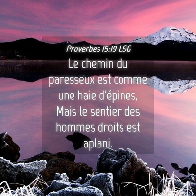 Picture 04 - Proverbes 15:19 LSG - Le chemin du paresseux est comme une haie - Bible Verse Picture