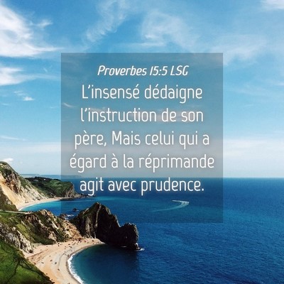 Picture 04 - Proverbes 15:5 LSG - L'insensé dédaigne l'instruction de son père, - Bible Verse Picture