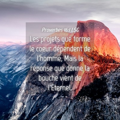 Picture 04 - Proverbes 16:1 LSG - Les projets que forme le coeur dépendent de - Bible Verse Picture