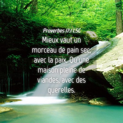 Picture 04 - Proverbes 17:1 LSG - Mieux vaut un morceau de pain sec, avec la paix, - Bible Verse Picture