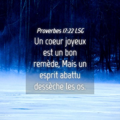 Picture 04 - Proverbes 17:22 LSG - Un coeur joyeux est un bon remède, Mais un - Bible Verse Picture
