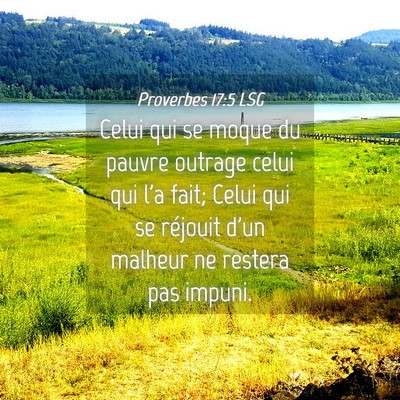 Picture 04 - Proverbes 17:5 LSG - Celui qui se moque du pauvre outrage celui qui - Bible Verse Picture