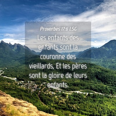Picture 04 - Proverbes 17:6 LSG - Les enfants des enfants sont la couronne des - Bible Verse Picture