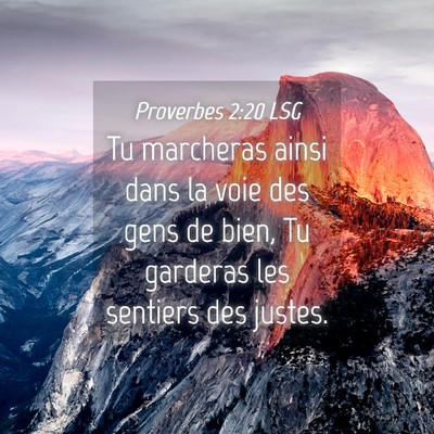 Picture 04 - Proverbes 2:20 LSG - Tu marcheras ainsi dans la voie des gens de bien, - Bible Verse Picture