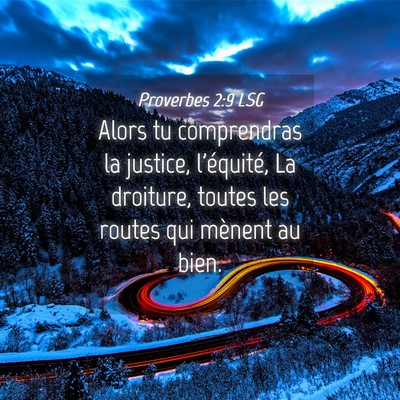 Picture 04 - Proverbes 2:9 LSG - Alors tu comprendras la justice, l'équité, La - Bible Verse Picture