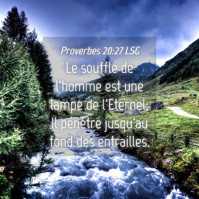 Picture 04 - Proverbes 20:27 LSG - Le souffle de l'homme est une lampe de l'Eternel; - Bible Verse Picture