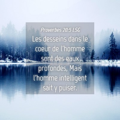Picture 04 - Proverbes 20:5 LSG - Les desseins dans le coeur de l'homme sont des - Bible Verse Picture
