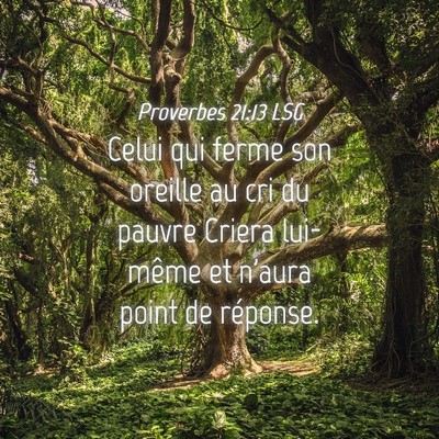 Picture 04 - Proverbes 21:13 LSG - Celui qui ferme son oreille au cri du pauvre - Bible Verse Picture