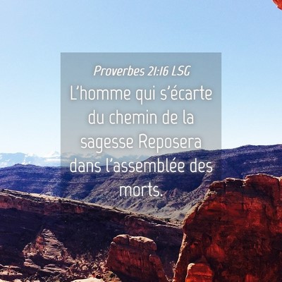 Picture 04 - Proverbes 21:16 LSG - L'homme qui s'écarte du chemin de la sagesse - Bible Verse Picture