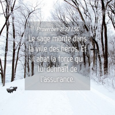 Picture 04 - Proverbes 21:22 LSG - Le sage monte dans la ville des héros, Et il - Bible Verse Picture