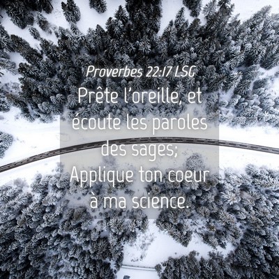 Picture 04 - Proverbes 22:17 LSG - Prête l'oreille, et écoute les paroles des - Bible Verse Picture
