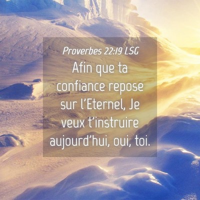 Picture 04 - Proverbes 22:19 LSG - Afin que ta confiance repose sur l'Eternel, Je - Bible Verse Picture